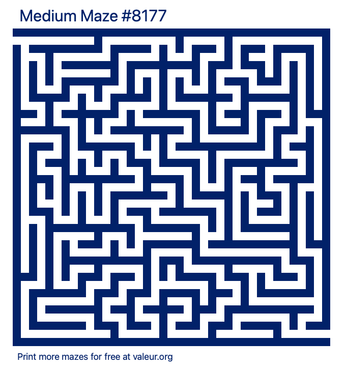 Free Printable Medium Maze number 8177