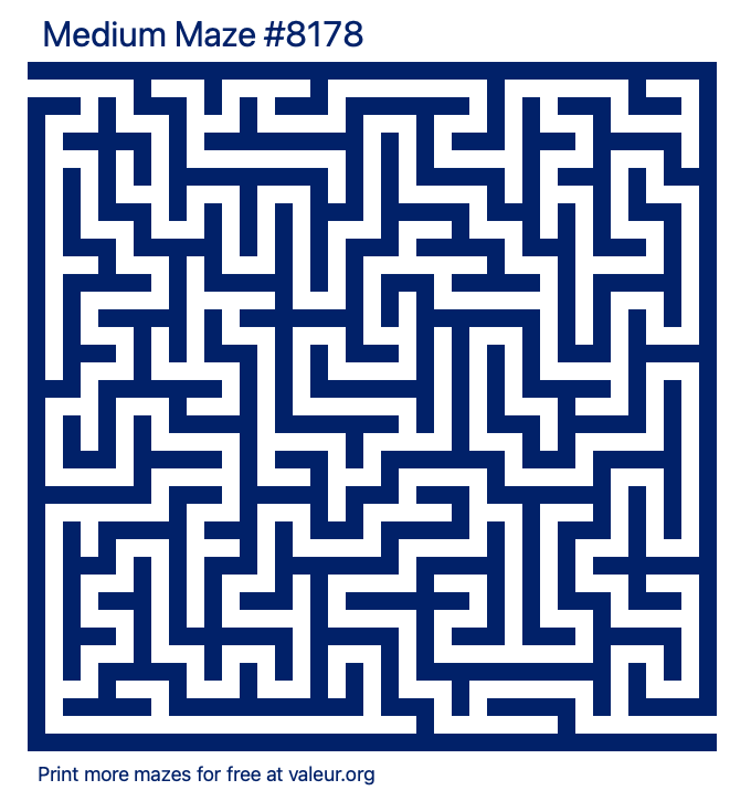 Free Printable Medium Maze number 8178