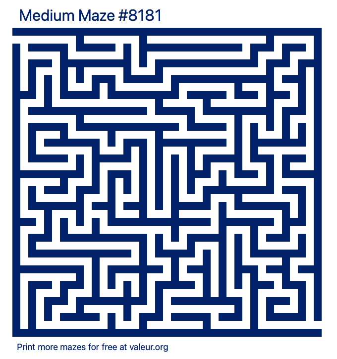 Free Printable Medium Maze number 8181