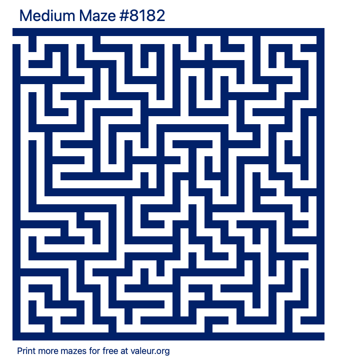 Free Printable Medium Maze number 8182
