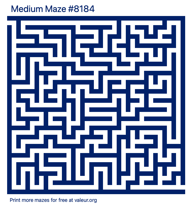 Free Printable Medium Maze number 8184