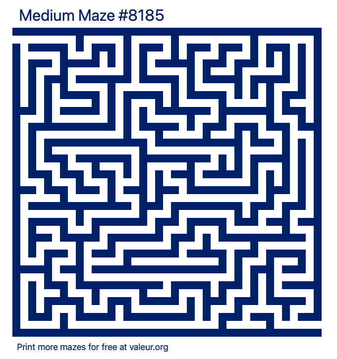 Free Printable Medium Maze number 8185