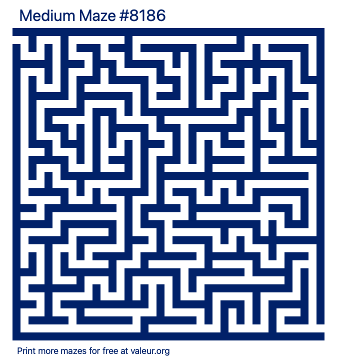 Free Printable Medium Maze number 8186