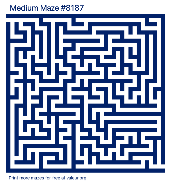 Free Printable Medium Maze number 8187