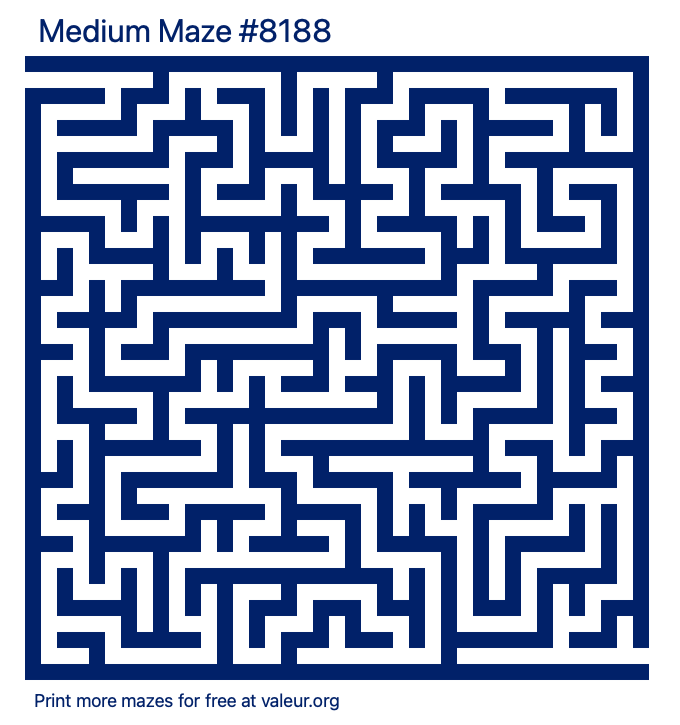 Free Printable Medium Maze number 8188