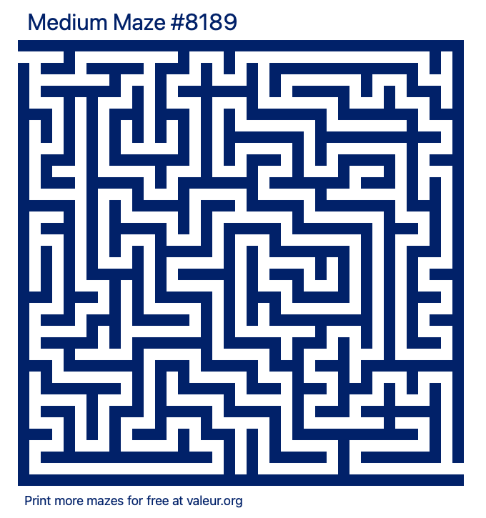Free Printable Medium Maze number 8189