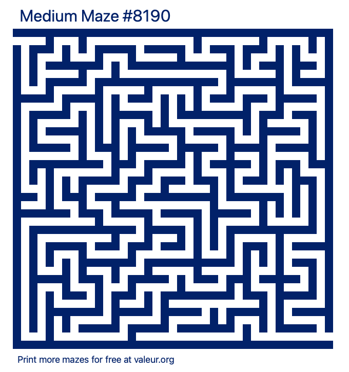 Free Printable Medium Maze number 8190
