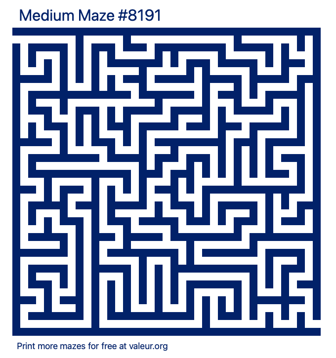 Free Printable Medium Maze number 8191
