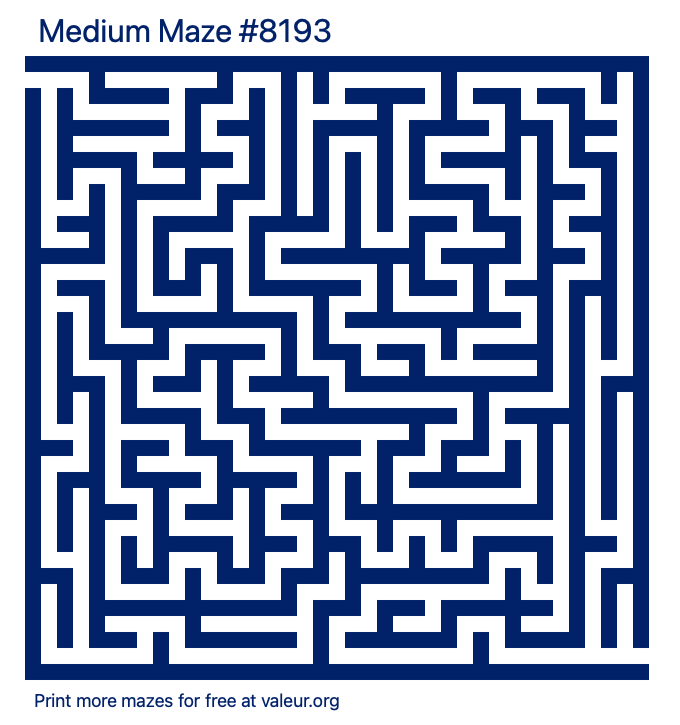 Free Printable Medium Maze number 8193