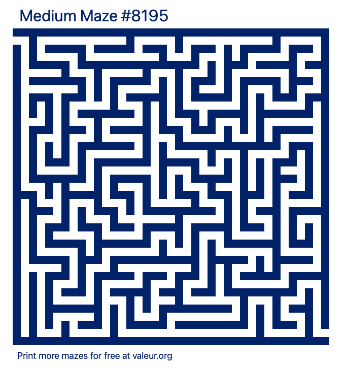 Free Printable Medium Maze number 8195