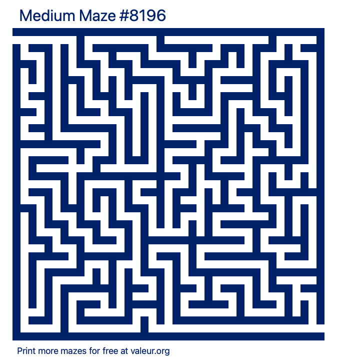Free Printable Medium Maze number 8196