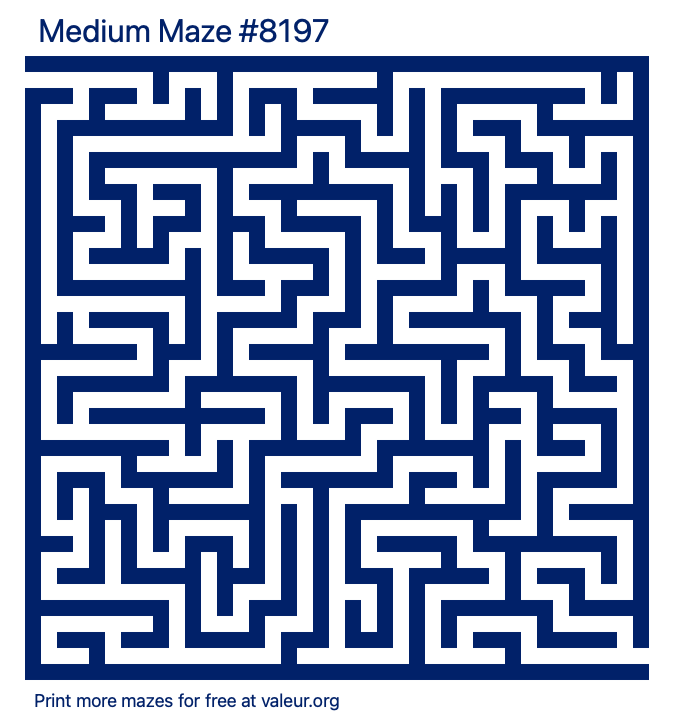 Free Printable Medium Maze number 8197