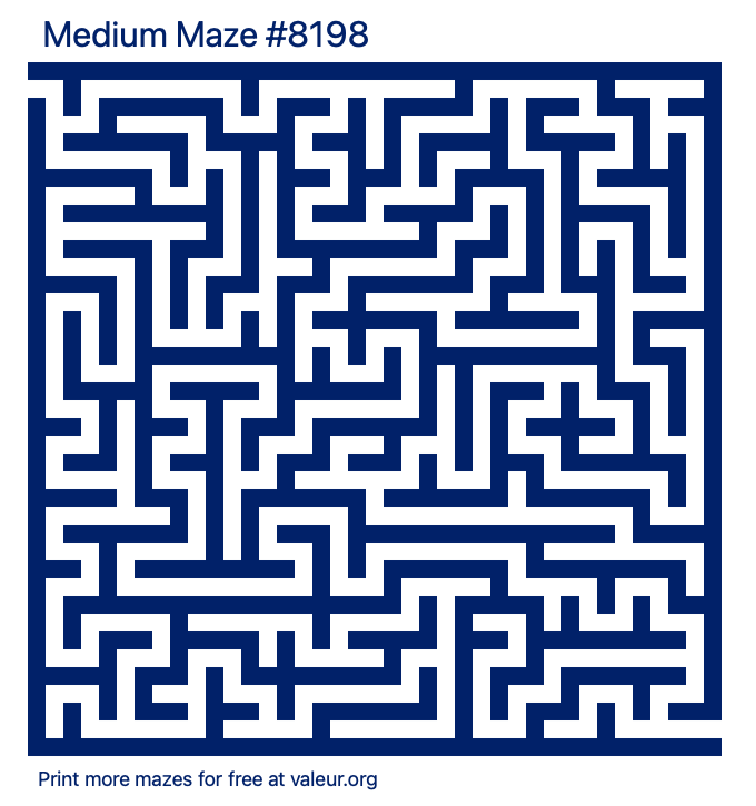 Free Printable Medium Maze number 8198
