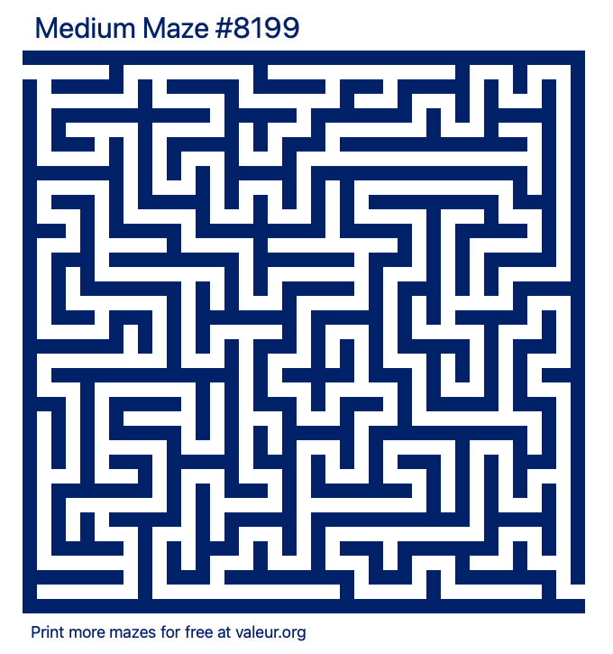 Free Printable Medium Maze number 8199
