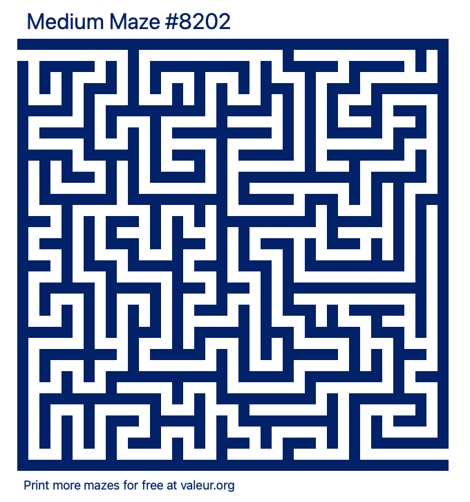 Free Printable Medium Maze number 8202