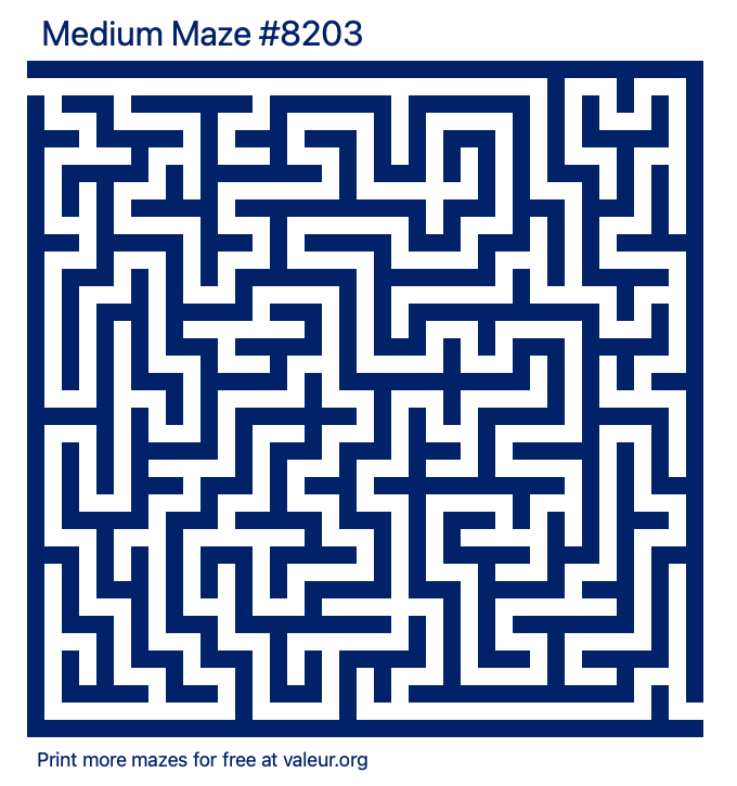 Free Printable Medium Maze number 8203