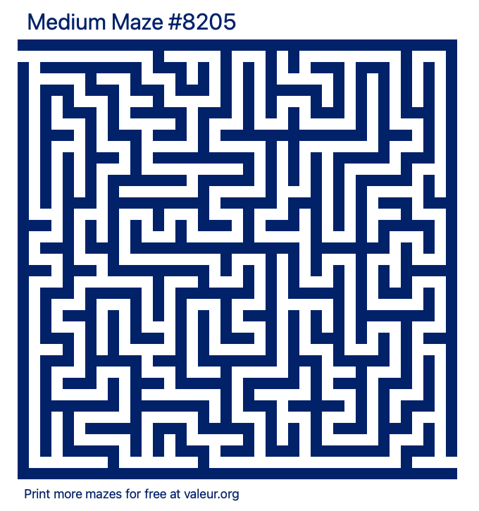 Free Printable Medium Maze number 8205