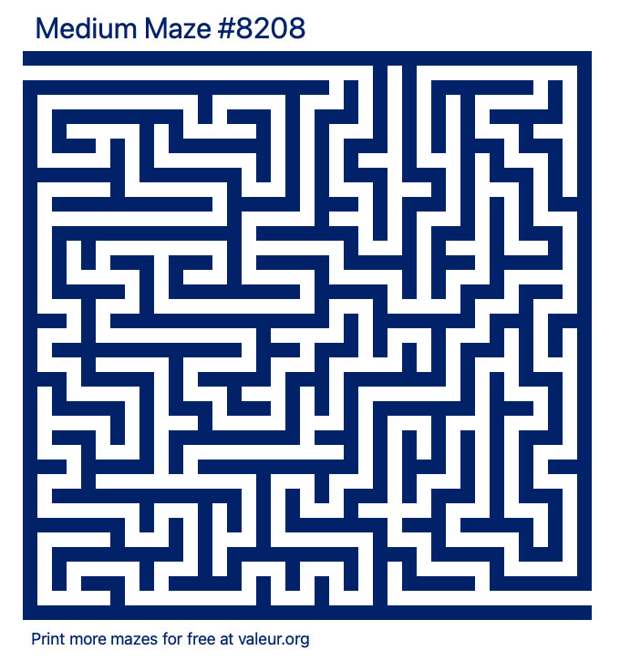 Free Printable Medium Maze number 8208