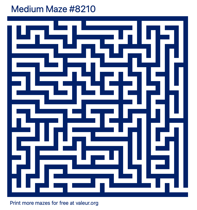 Free Printable Medium Maze number 8210