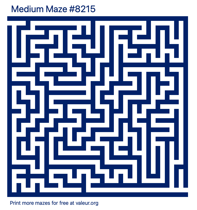 Free Printable Medium Maze number 8215