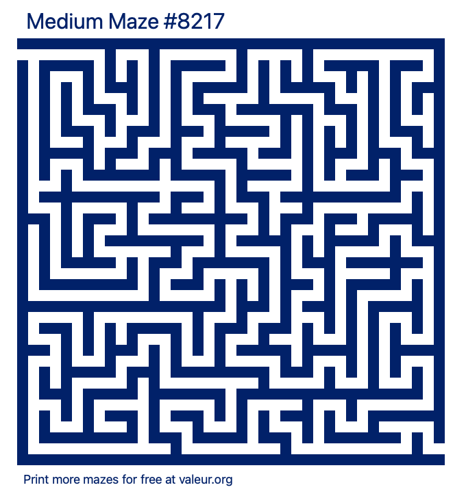Free Printable Medium Maze number 8217