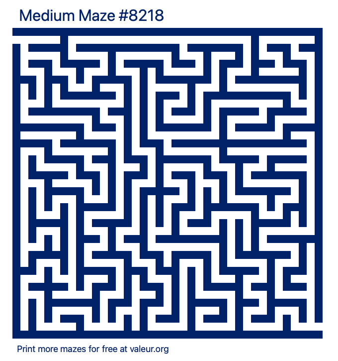 Free Printable Medium Maze number 8218