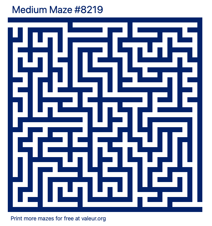 Free Printable Medium Maze number 8219