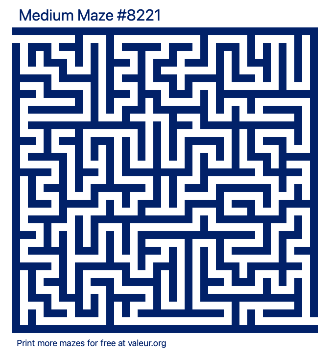 Free Printable Medium Maze number 8221