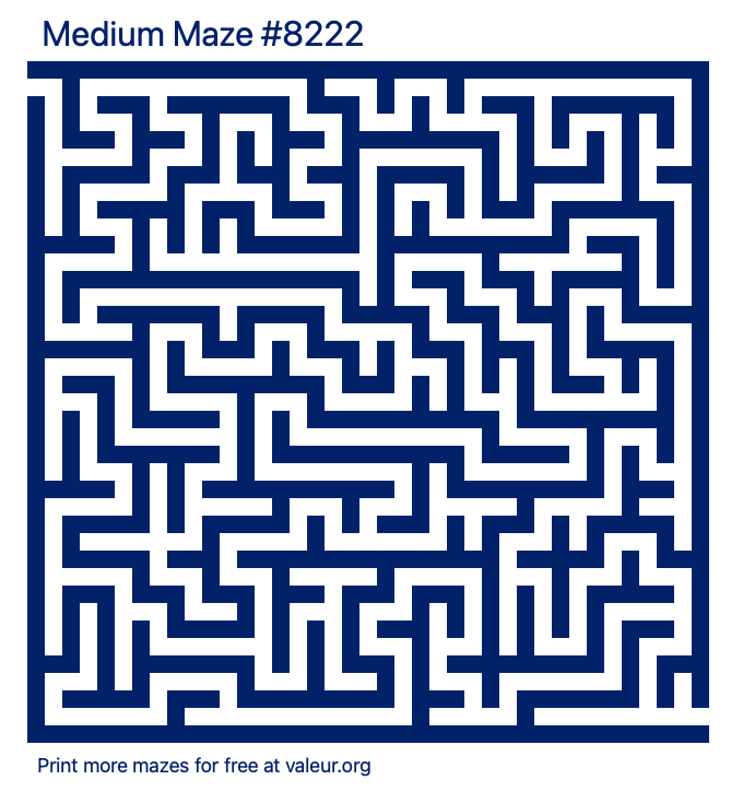 Free Printable Medium Maze number 8222