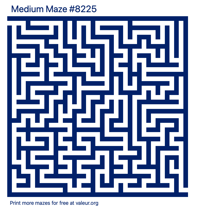 Free Printable Medium Maze number 8225
