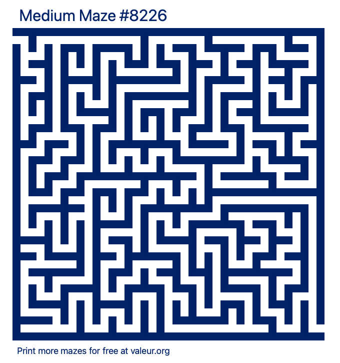 Free Printable Medium Maze number 8226