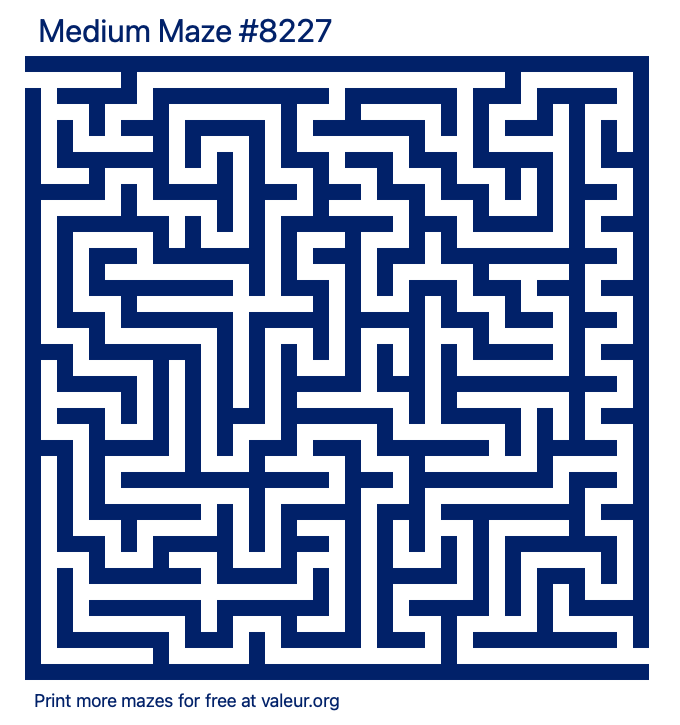 Free Printable Medium Maze number 8227