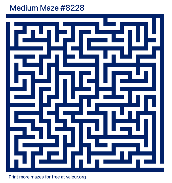 Free Printable Medium Maze number 8228