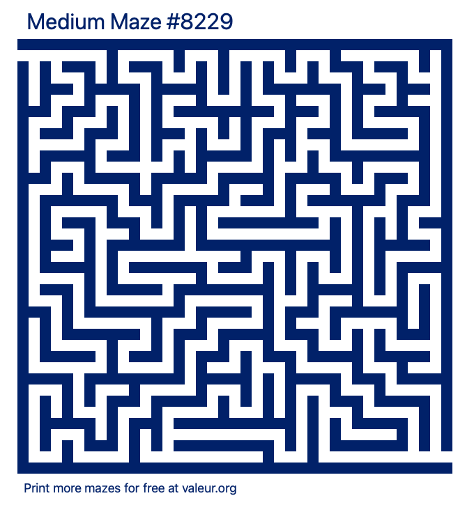 Free Printable Medium Maze number 8229