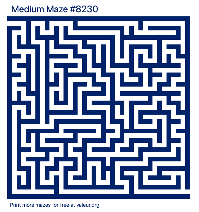 Free Printable Medium Maze number 8230