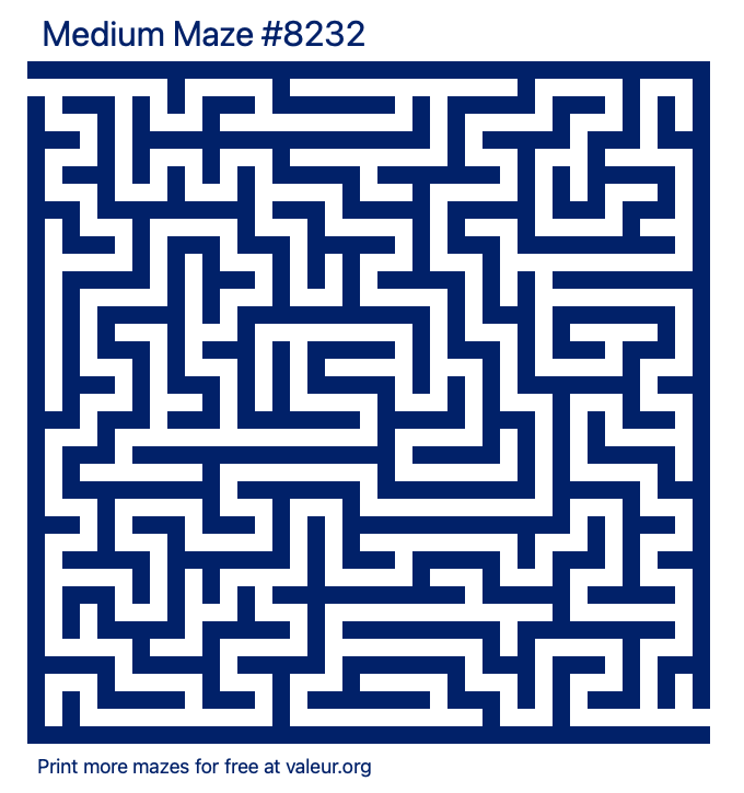 Free Printable Medium Maze number 8232