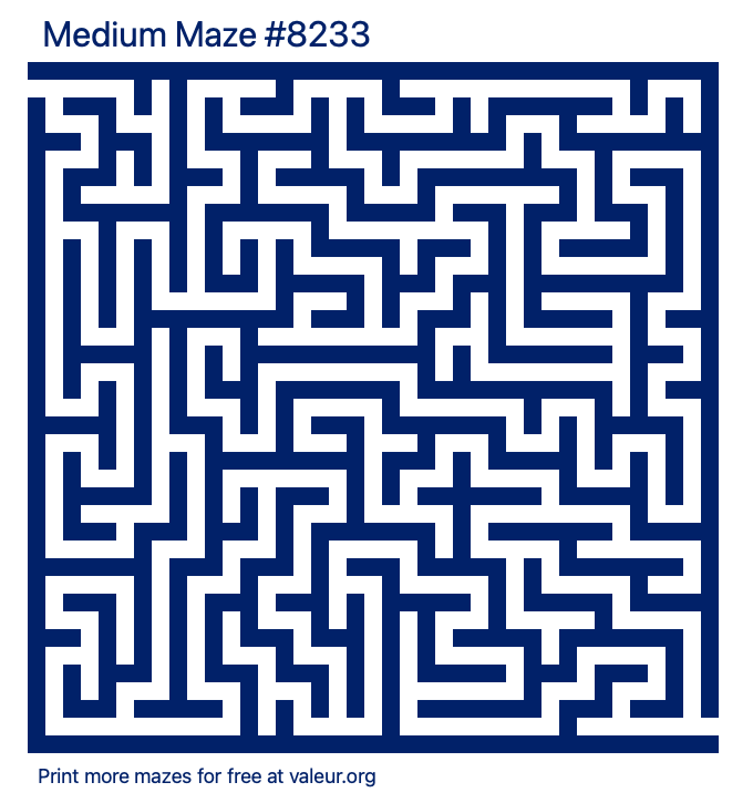 Free Printable Medium Maze number 8233