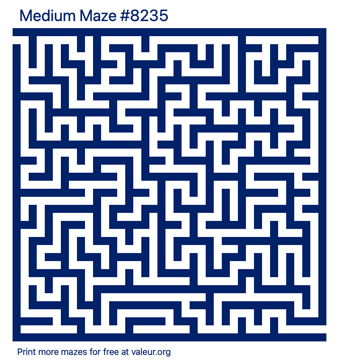 Free Printable Medium Maze number 8235