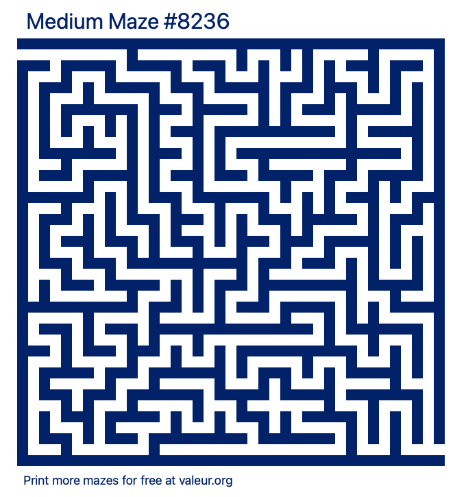 Free Printable Medium Maze number 8236