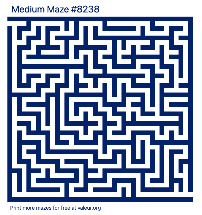 Free Printable Medium Maze number 8238