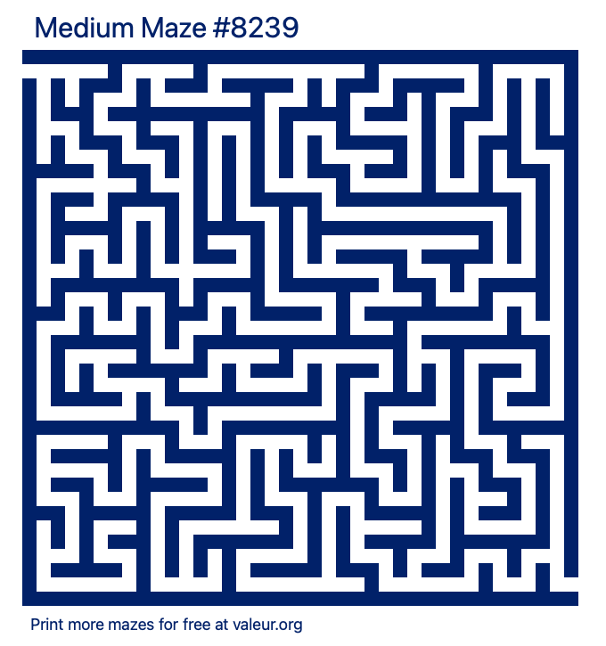 Free Printable Medium Maze number 8239