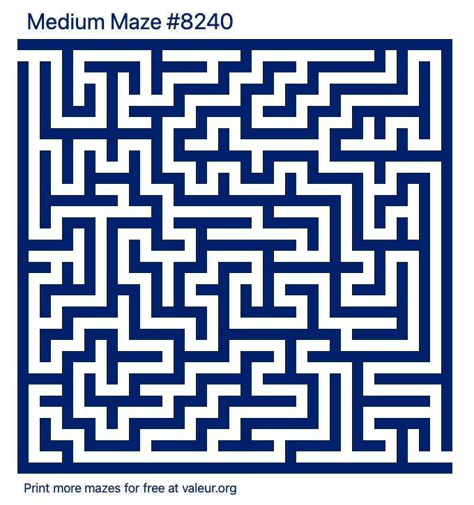Free Printable Medium Maze number 8240