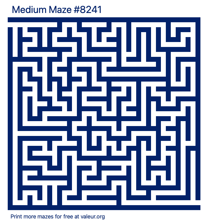 Free Printable Medium Maze number 8241