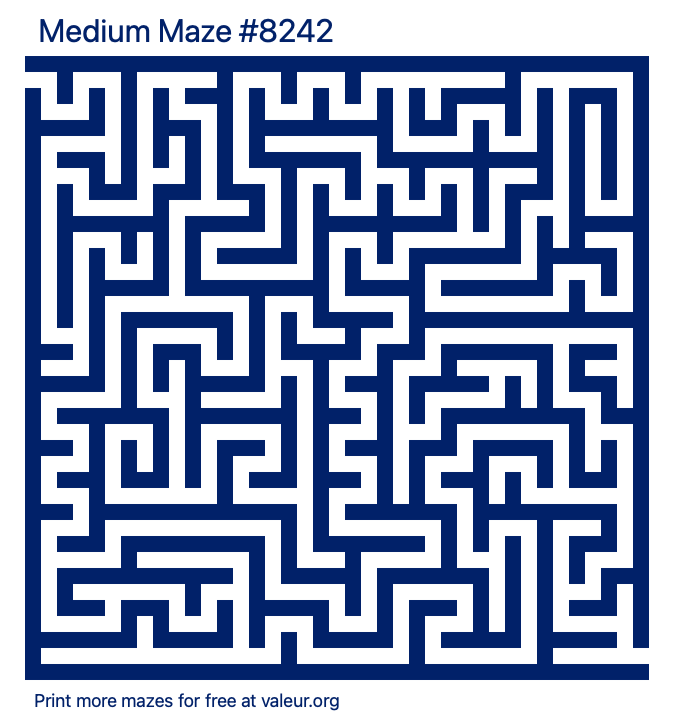 Free Printable Medium Maze number 8242
