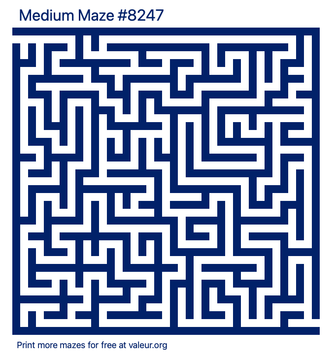 Free Printable Medium Maze number 8247