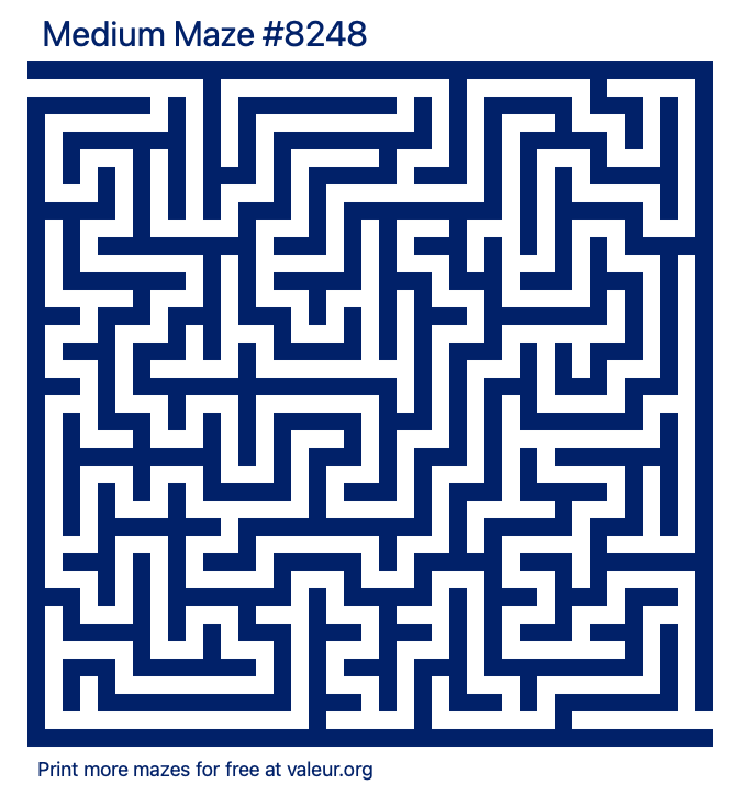 Free Printable Medium Maze number 8248