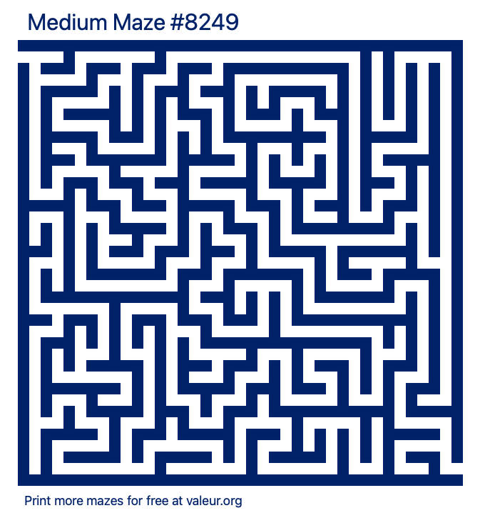 Free Printable Medium Maze number 8249