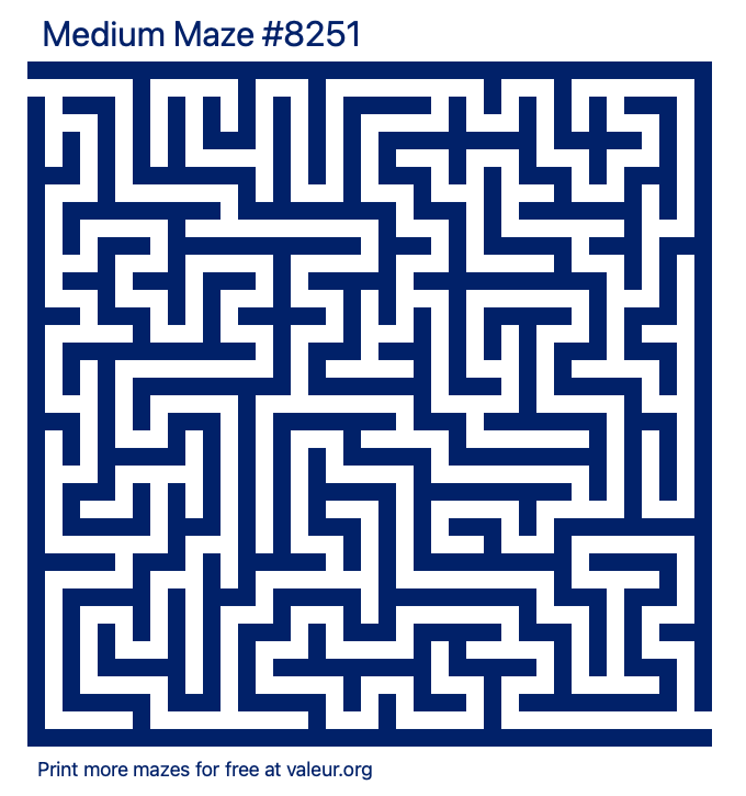 Free Printable Medium Maze number 8251