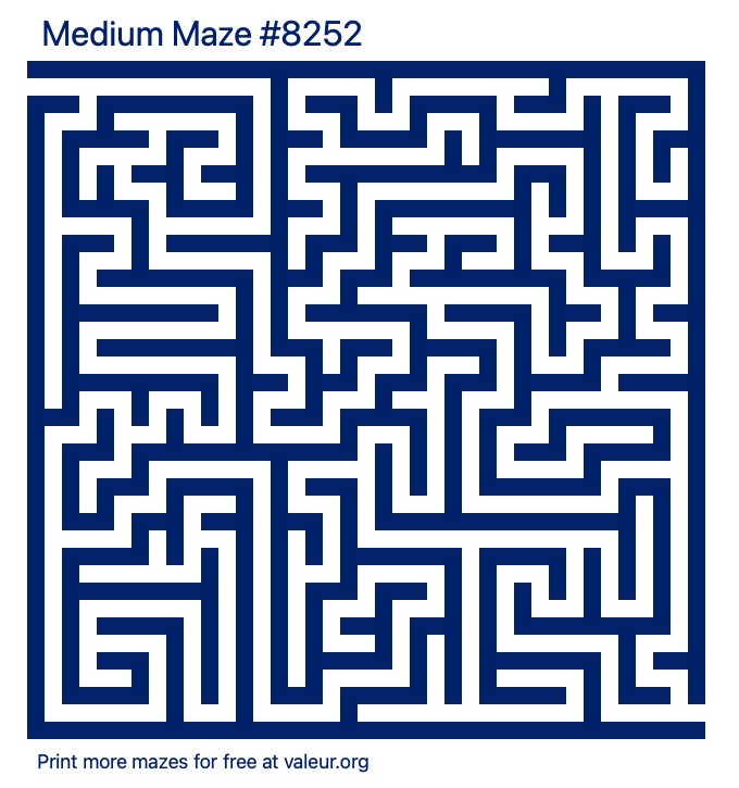 Free Printable Medium Maze number 8252