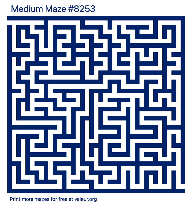 Free Printable Medium Maze number 8253